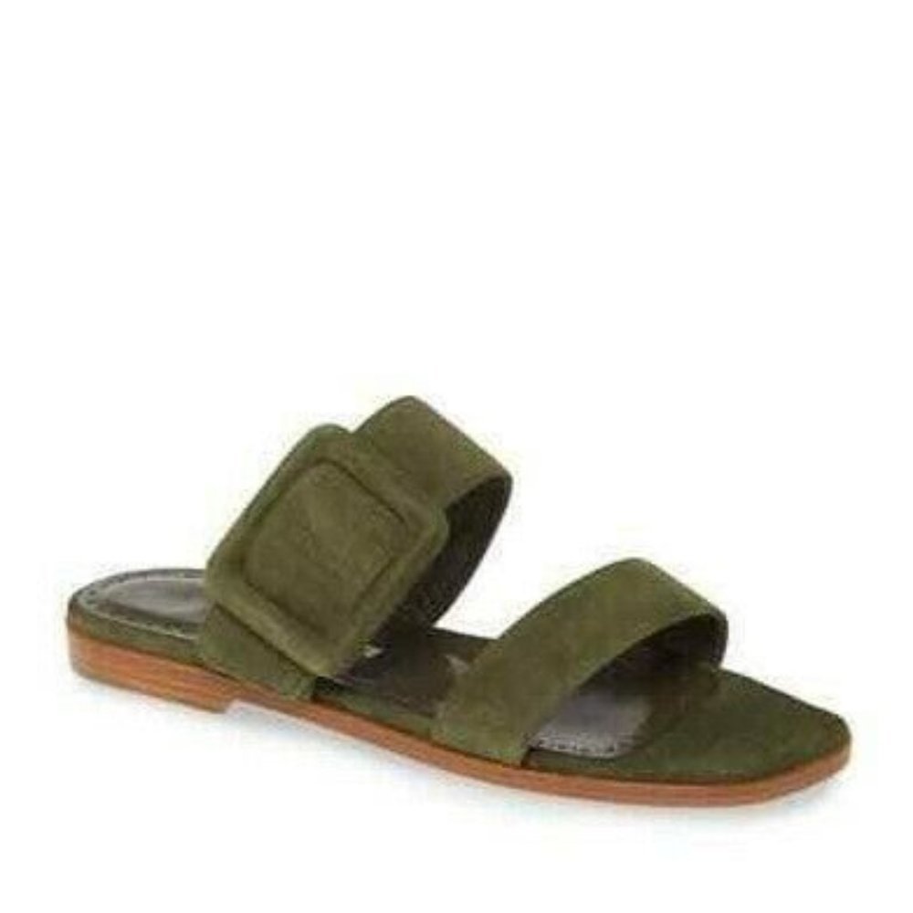 NEW! Manolo Blahnik Tituba Suede Buckle Sandals